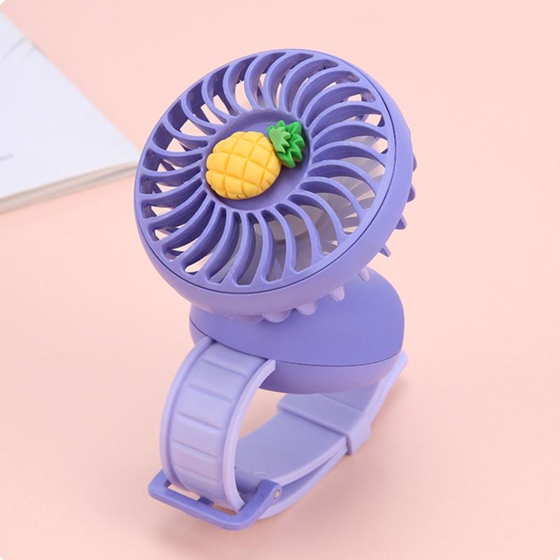 Portable Watch Fan Summer Mini Carry Wrist Fan Rotatable USB Rechargeable Air Cooling Fan Toy for Girls Boys