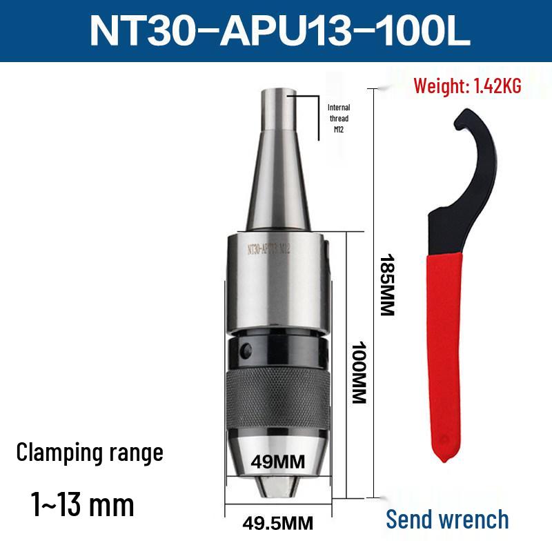 Self-Locking Tapered Tailstock Drill Chuck for CNC Lathe & Milling Machine