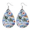 Summer Fashion Lightweight Faux Leather Earrings for Women Fruit Leaf Beach Teardrop Drop Dangle Earrings Jewelry Gift Wholesale
