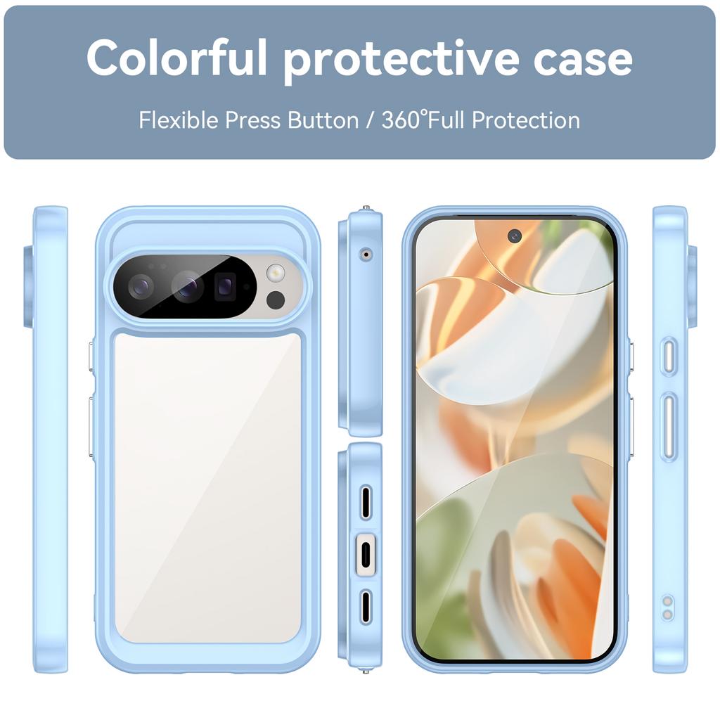 For Google Pixel 10 Pro Phone Case WANLONFENG XC Series TPU Acrylic Cover with Tempered Glass (Big Lens Hole)