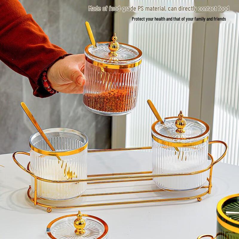 Wild Pigeon Elegant 3-Grid Spice Jar Set