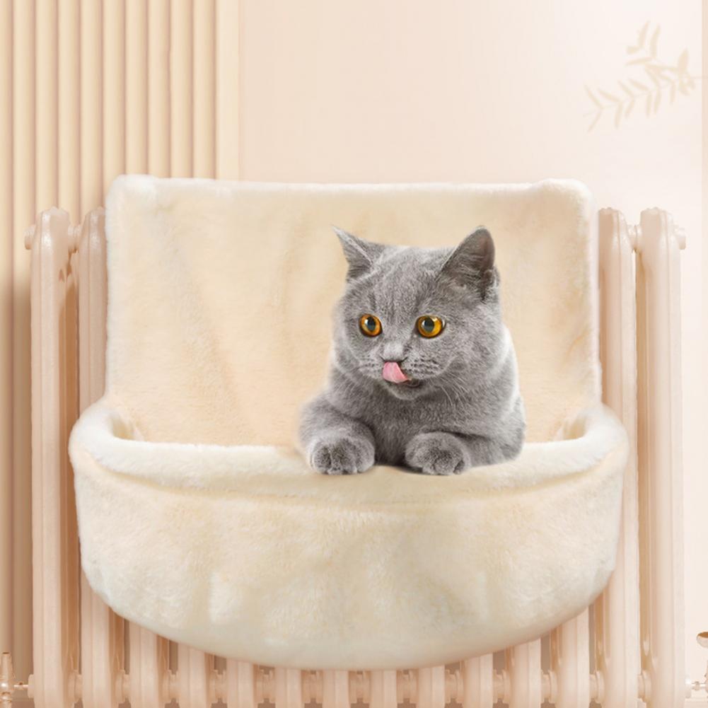 Comfortable Cat Bed Foldable Cat Bed Cozy Cat Radiator Bed with Metal Frame Plush Hammock for Heaters Foldable for Warmth