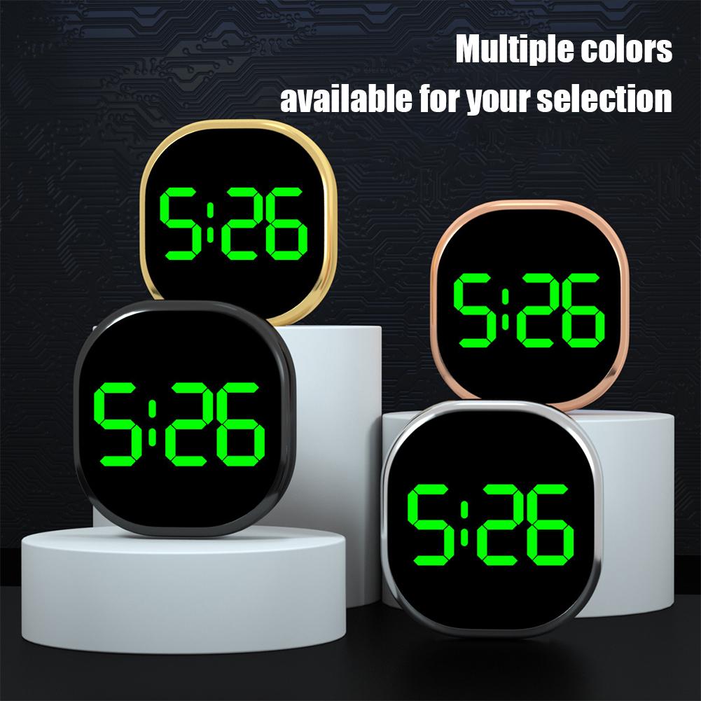 Car Clock Luminous Automotive Electronic Clock Internal Stick-On Digital Watch with Touch Switch Large LED Display Auto Ornament