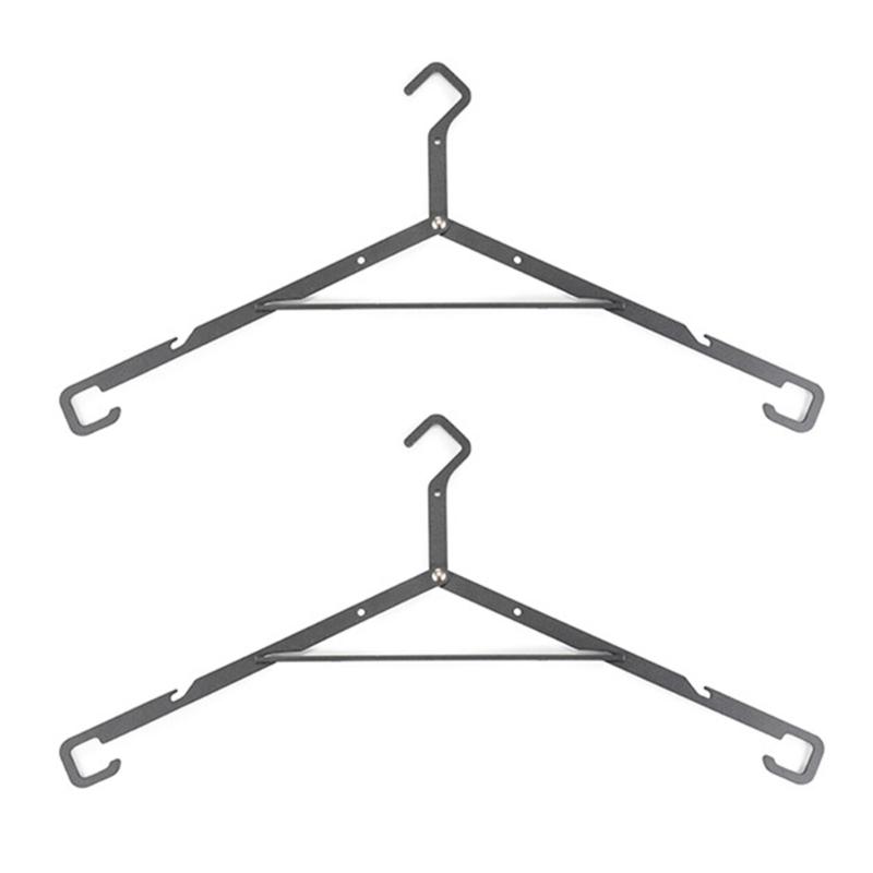 2 лота Компактные Дорожные Вешалки Однотонные Портативные Вешалки Вешалки для Шкафов для Эффективного Хранения Одежды чёрный