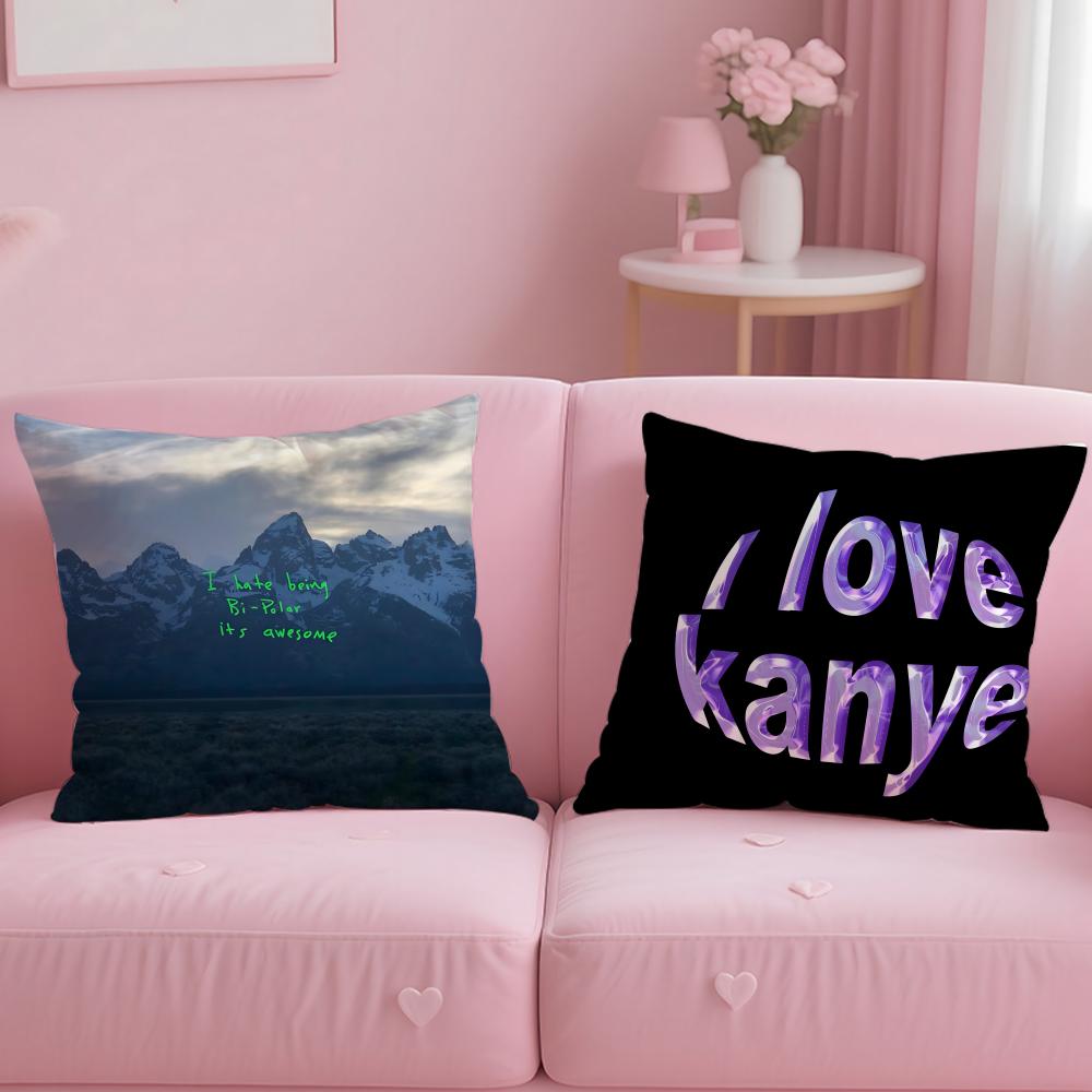 popular rapper Kanye Omari West Cushion Cover Soft EasyWash Pillow Case Versatile for Couch Bed Travel and Office