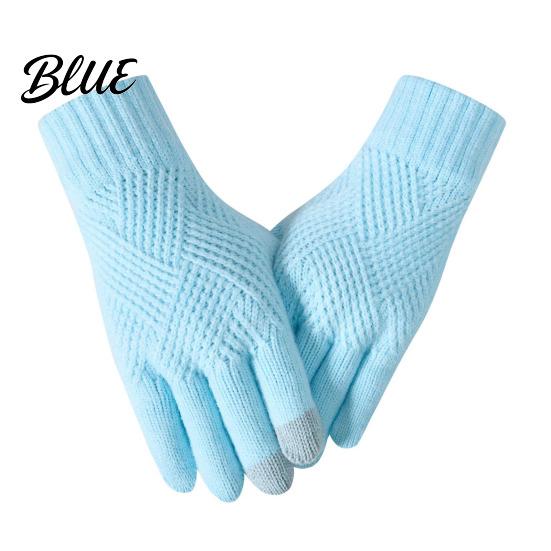 Touch Screen Knit Gloves for Cold Weather Knitted Touchscreen Men Women Winter Warm Thermal Gloves Thickened Soft Acrylic Cycling Plush Lining