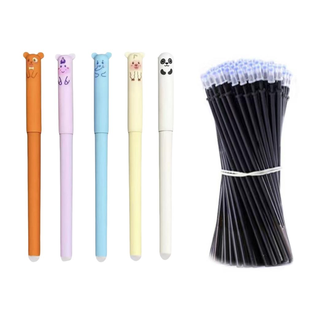 Utslettbar Gelpenn Termisk Lett-Gni Gelpenn Søtt Tegneserie Viskelærsett Med Avfallsfritt Viskelær 0,5 mm Pennespiss 20 ml