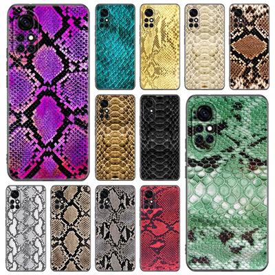 Sexy Python Snake Skin Phone Case For Huawei Honor 60 50 SE 30S Mate 30 20 10 Lite 40 Nova 9 8 Pro Y60 8i 7i 7SE 5T Premium