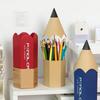 Pencil Shaped Storage Box Student Creative Pen Holder Desktop with Cover Dust-proof Stationery Pen Holder Makeup Brush Holder