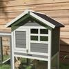 Multi-Equipped Rabbit Hutch Cage: Upper House with Ramp, Droppings Tray, Window + Outdoor Run
