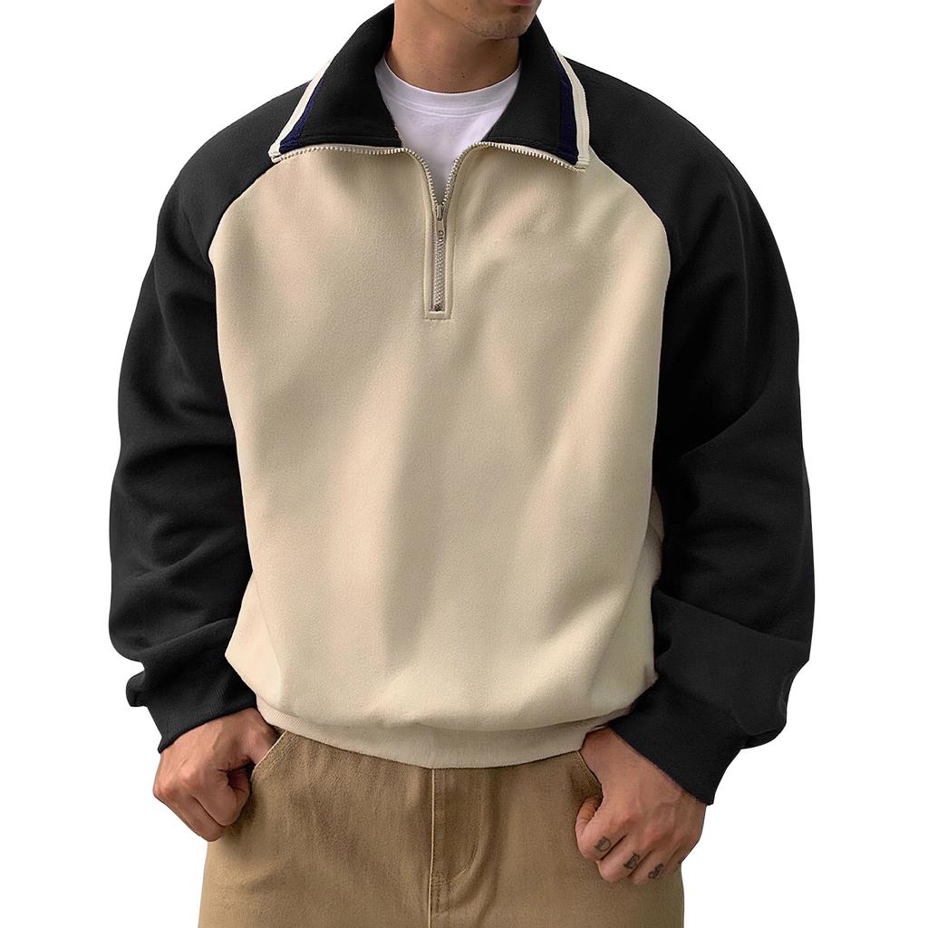 Half-zip Sweatshirt For Men, High Collar Half-zip Sweatshirt For Men.