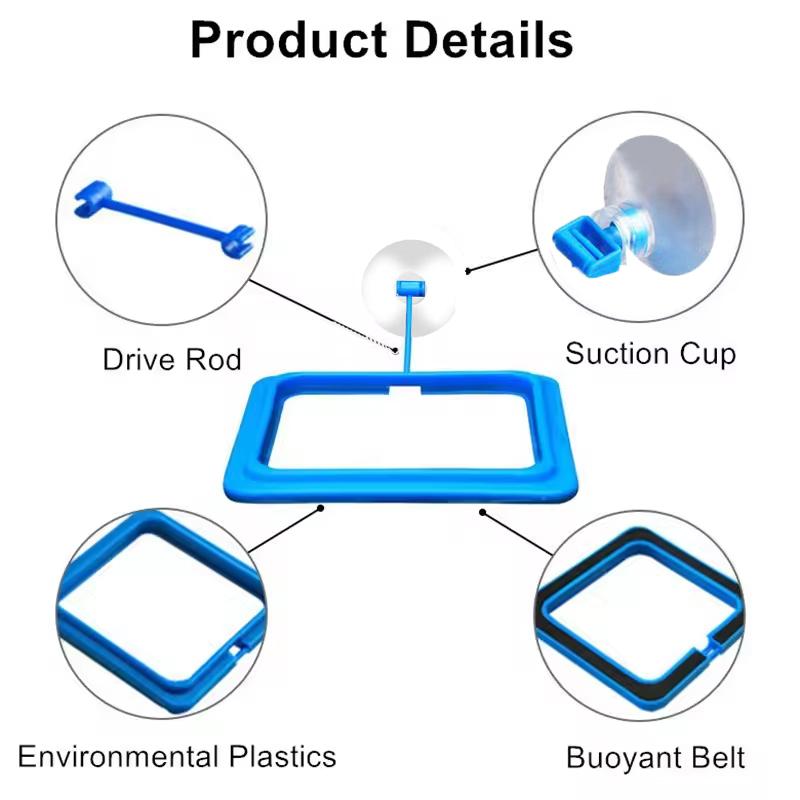 Aquarium Fish Feeding Ring Fish Tank Blue Floating Station Food Tray Feeder Prevent Food Dispersion Fish Pinch with Suction Cup