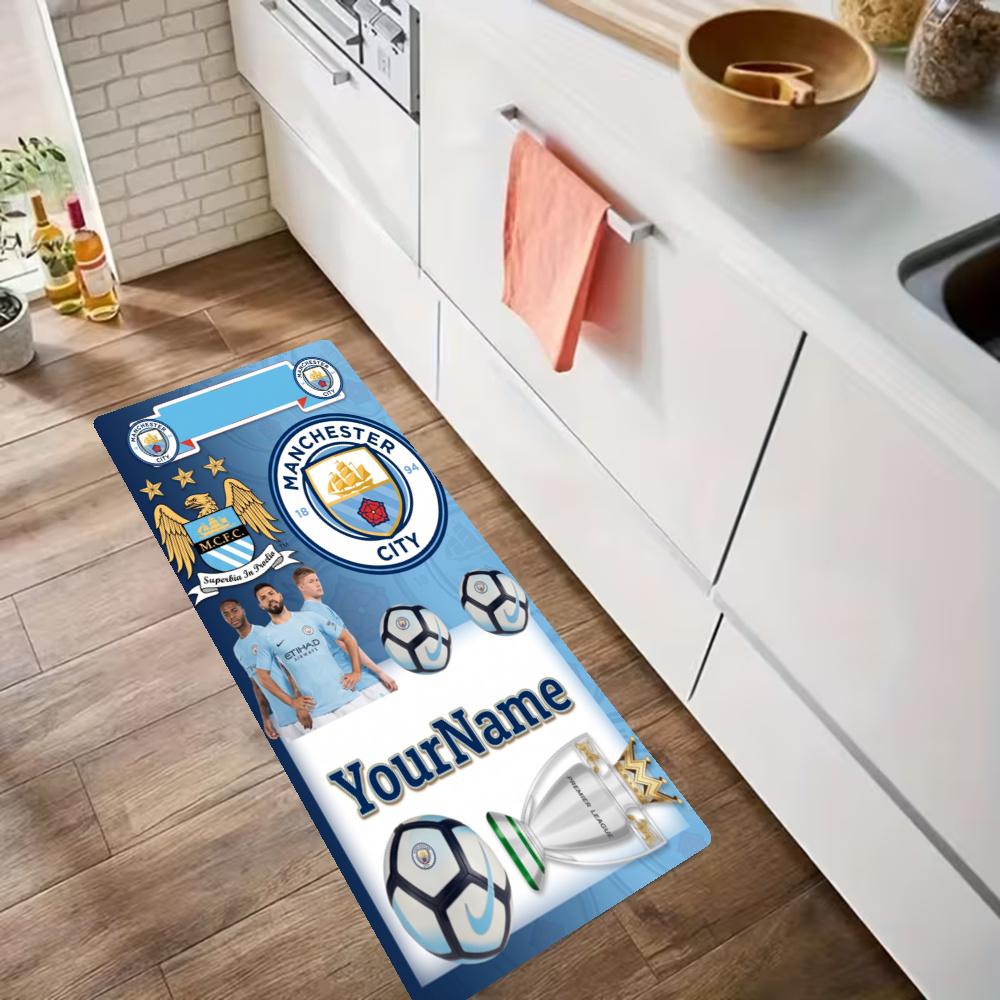 Manchester City Customize Your Name Kitchen Rug Runner Rug Laundry Mat Hallway Entryway The Best Gift Choice