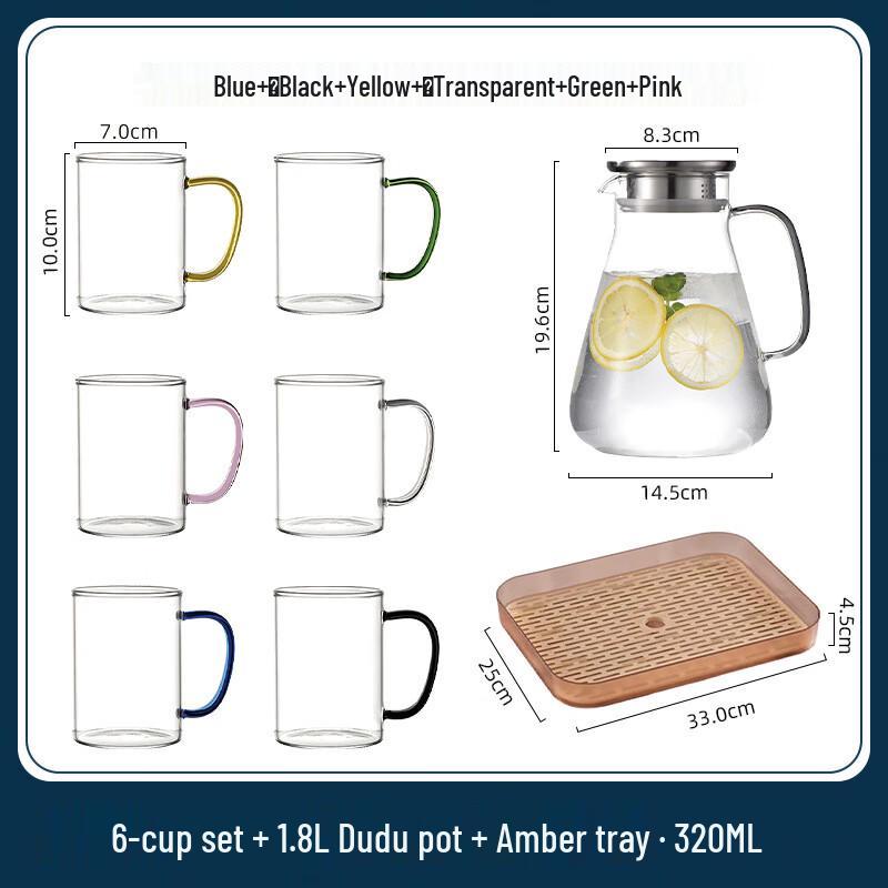 Handun Borosilicate Glass Cup & Pitcher Set