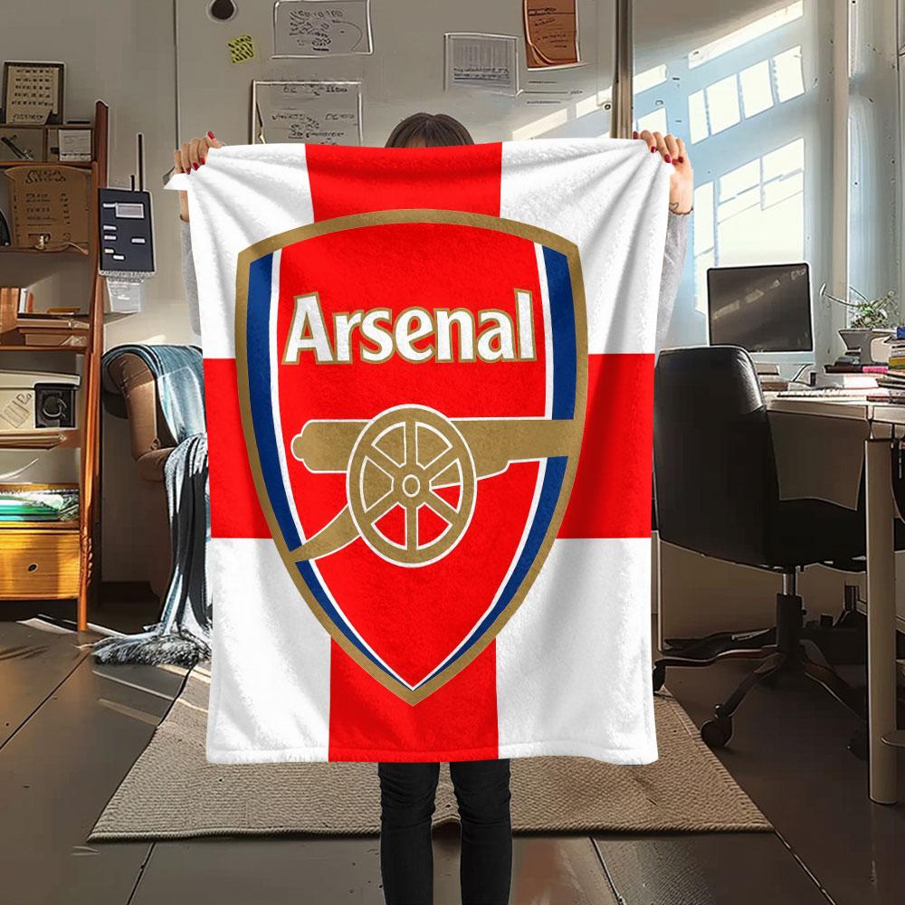 1PC Arsenal F Patterned Flannel Blanket Suitable For All Seasons for Home Decor Warmth and Comfort Gifts Holiday Present