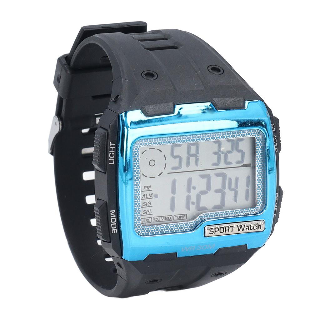 Digital Sport Watch Large Display LED Alarm Clock Shockproof 12 24 Hour System 50 Meter Waterproof Multifunction