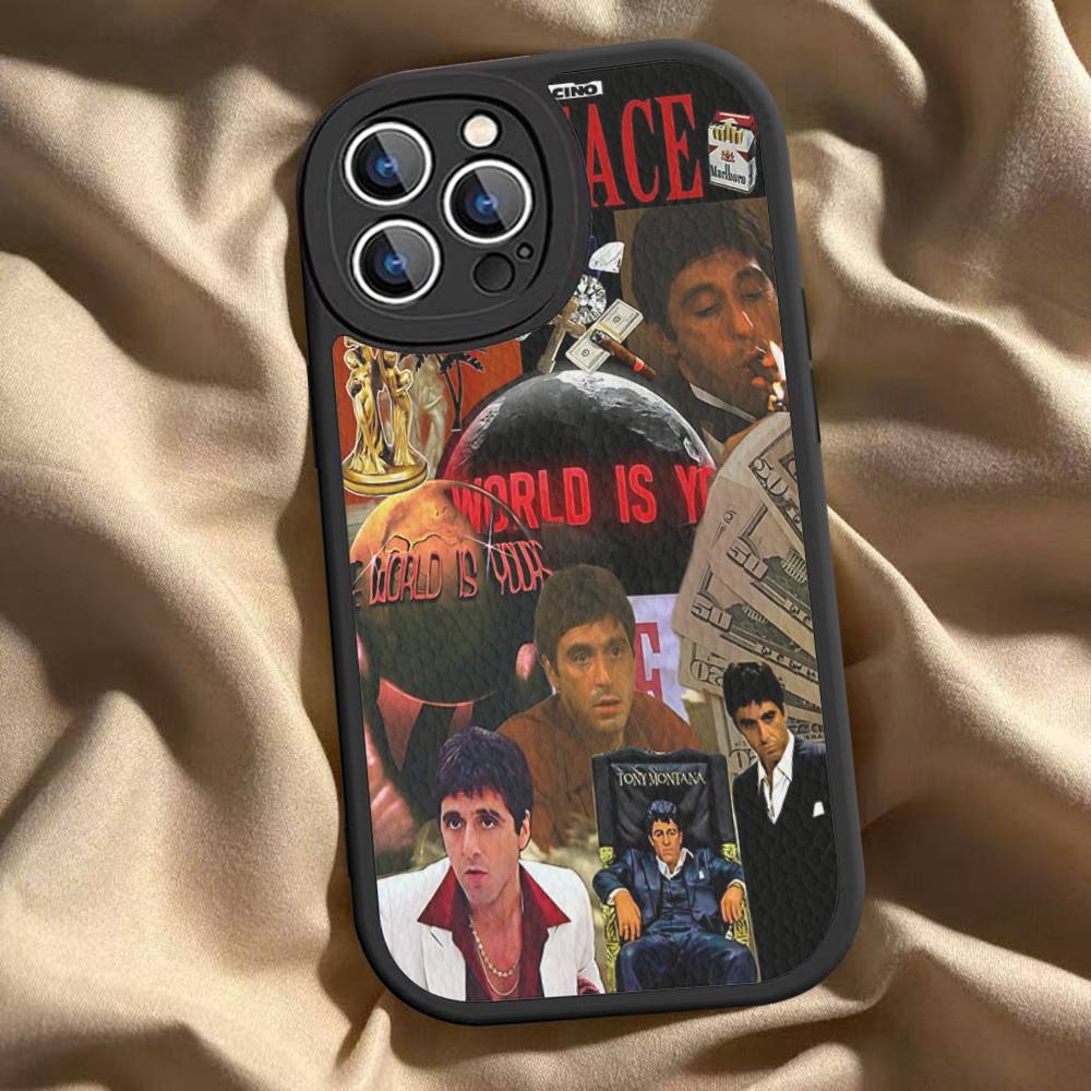 

Vintage Classic S-scarface PU Leather Phone Case For IPhone 16 15 14 13 12 11 Pro Max Plus Back Fundas iPhone 16pro max