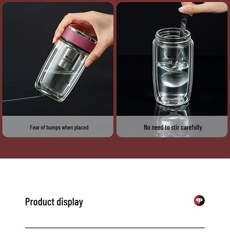 High-End Double-Walled Glass Bubble Cup: Large, Portable, Heat-Resistant Water Cup for Home and Car Use