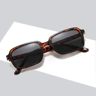 Klassische quadratische lässige Mode-Sonnenbrille Damen Herren Vintage stilvoll ovalförmig minimalistisch weiblich männlich