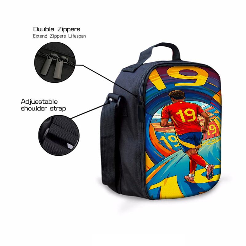 3-teiliges Rucksack-Set mit 19 Fußballstar-Muster – Lässiger Rucksack mit großem Fassungsvermögen, passender Clutch & Tragetasche, Perfekt für den Alltag