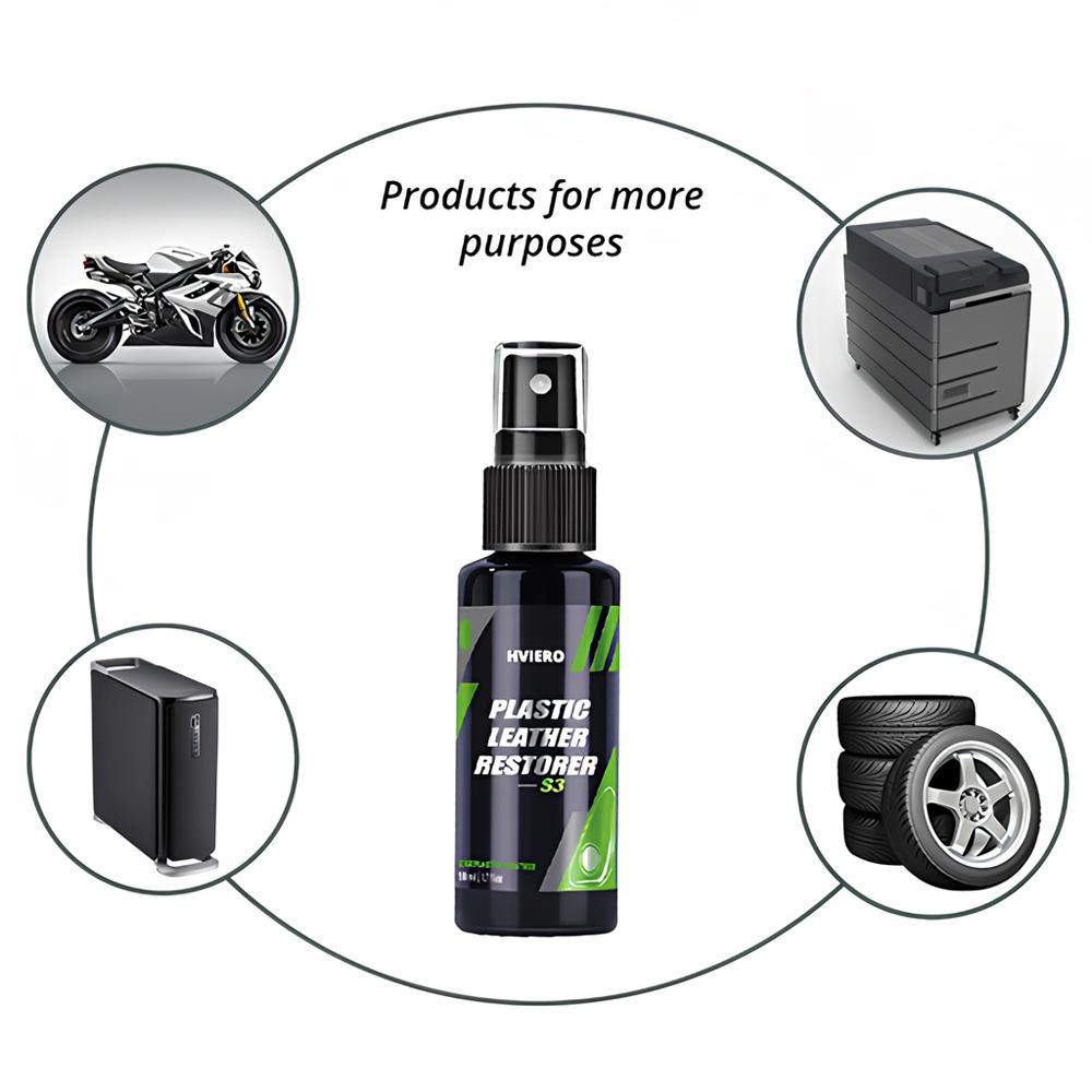 HVIERO S3 Auto Interni Parti Pelle Liquida Ristrutturante Plastica Rinfrescante Schiuma Detergente Spray Pasta Ristrutturante Auto