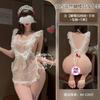 Sexy Lingerie Pure Lust Sweet Bow Maid Suspender Mesh Apron Maid