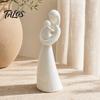 3D Printed Mother and Child Sculpture, Matte White Abstract Embrace Statue with Anti-Tipping Base, Minimalist Home Decor for Living Room Mother’s Day