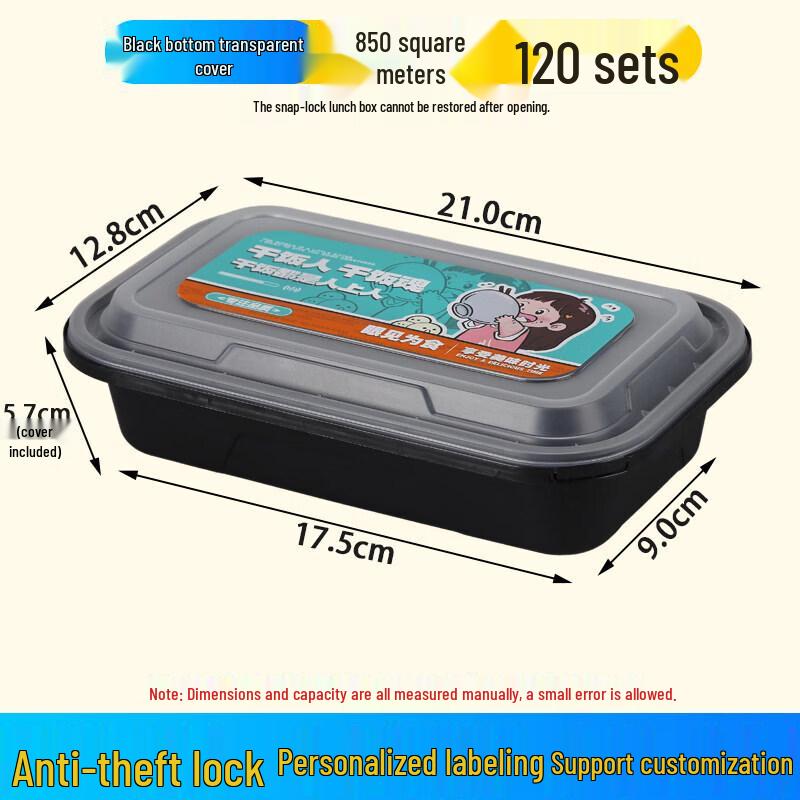 Qiwei 1000ml Disposable Rectangular Food Containers with Locking Lids