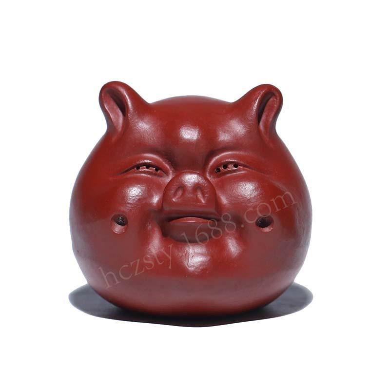 Исинская Цзыша Чайный Питомец Свинья Фигурка Скульптура Настольный Набор Ручная Работа Дахунпао Креативная Голова Игрушка Можно Хранить