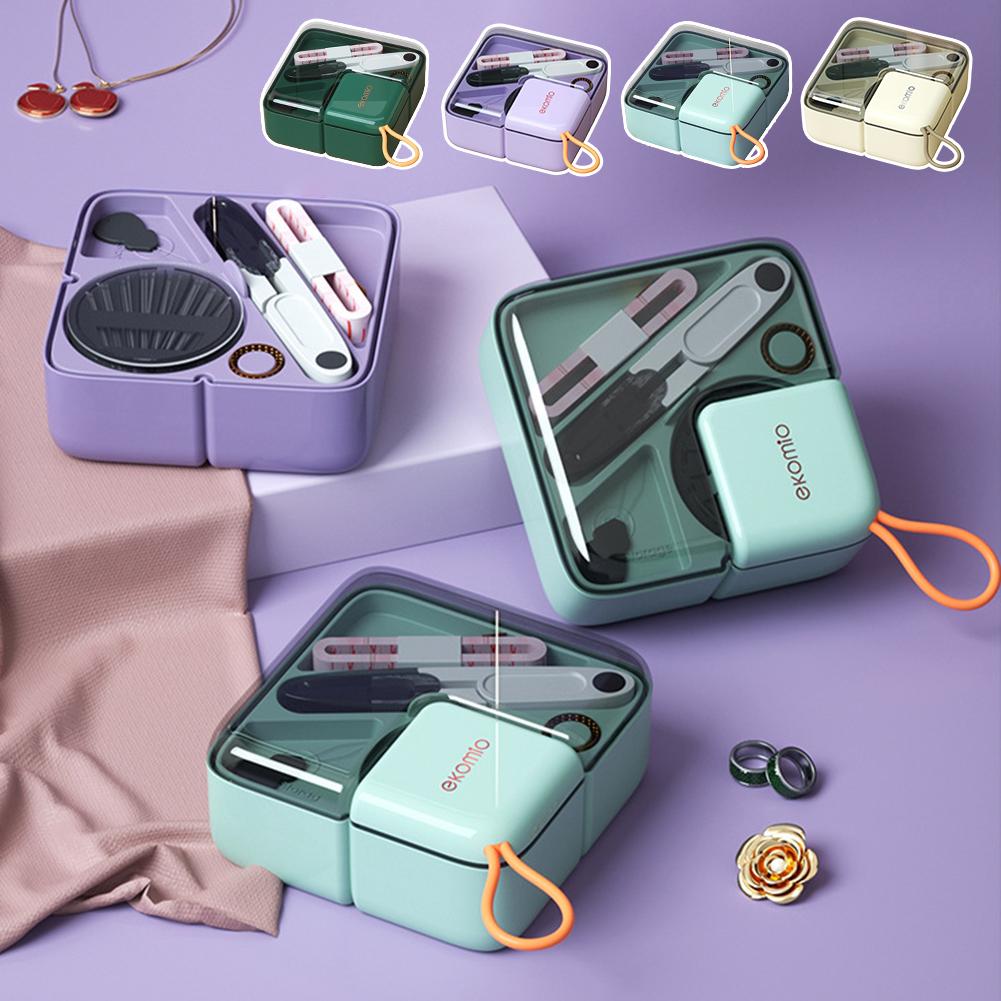 Mini Travel Sew Kits With Storage Box Sewing Thread Needle Threader Scissors Set Multi Compartments Design Sewing Kit
