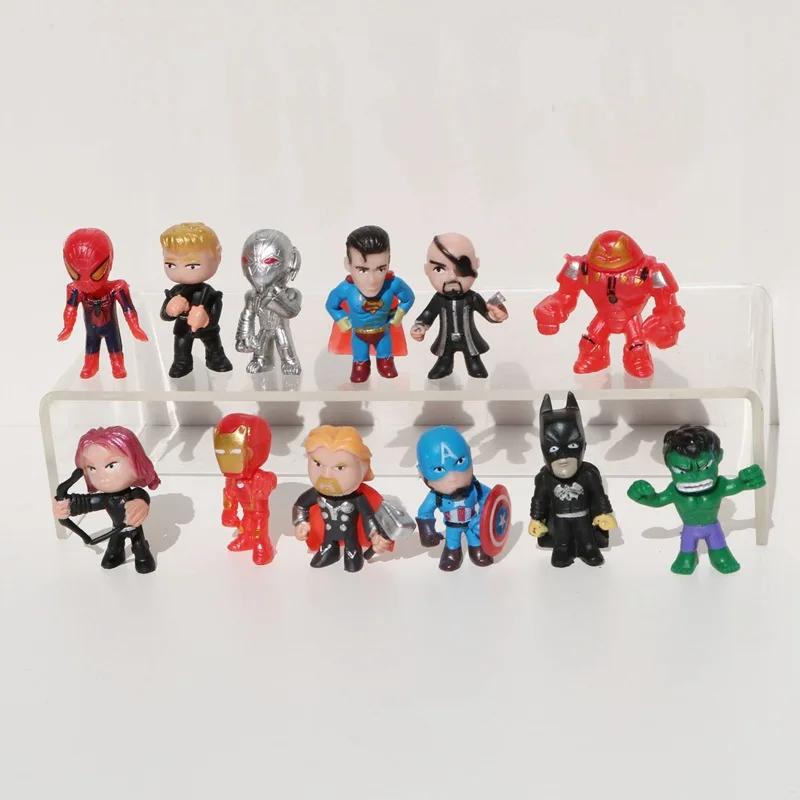 20Pcs/Set Marvel Avengers Hulk Thor Spider Man Venom Captain Decoration Action Figure Capsule Toys For Kids Xmas Gift