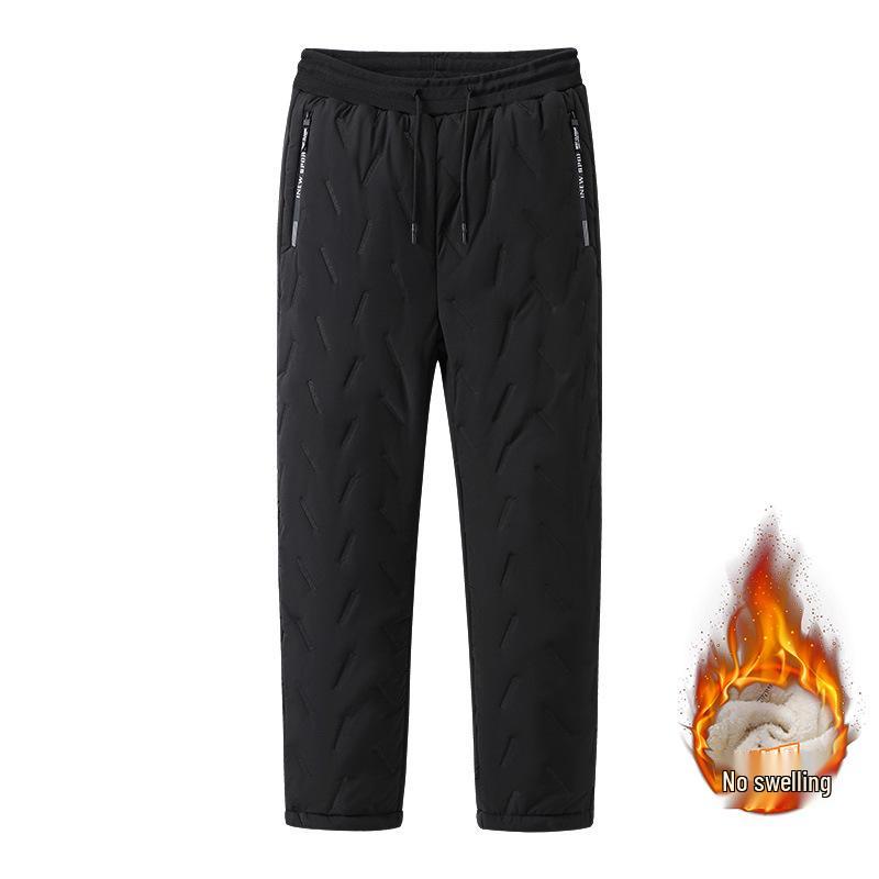 Lässige Winter-Fleece-gefütterte Jogginghosen mit Reißverschlusstaschen, warm und vielseitig für Paare