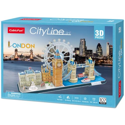 ASSYME Cubic Fan 3D Puzzle Craft Kit, No Glue or Tools Required, London, MC253h