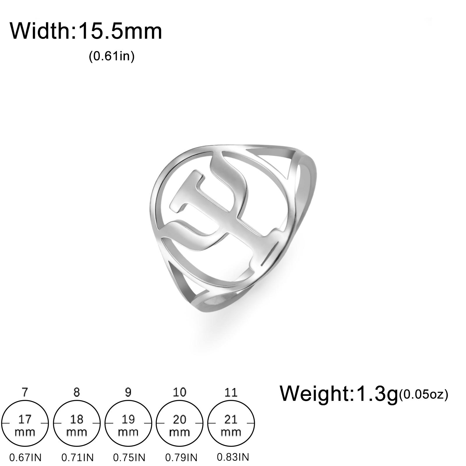 Lucktune Psychology PSI Symbol Rings for Men Women Stainless Steel Psychology Medical Greek Alphabet Rings Amulets Jewelry Gifts 7 серебряный