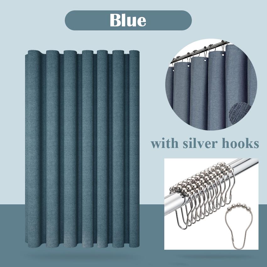 Плотная занавеска для душа с имитацией льна — фото 21