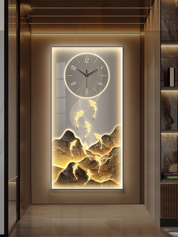 Modern Art Home Decorative 3d Wall Clock Living Room Corridor Digital Large Wall Clock Wall Decoration Golden LED Light Painting