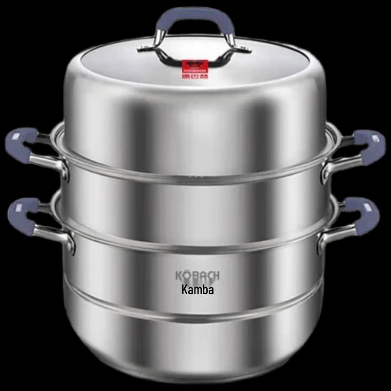 Kangbahe 30cm Multi-functional 3-Layer Stainless Steel Steamer Pot