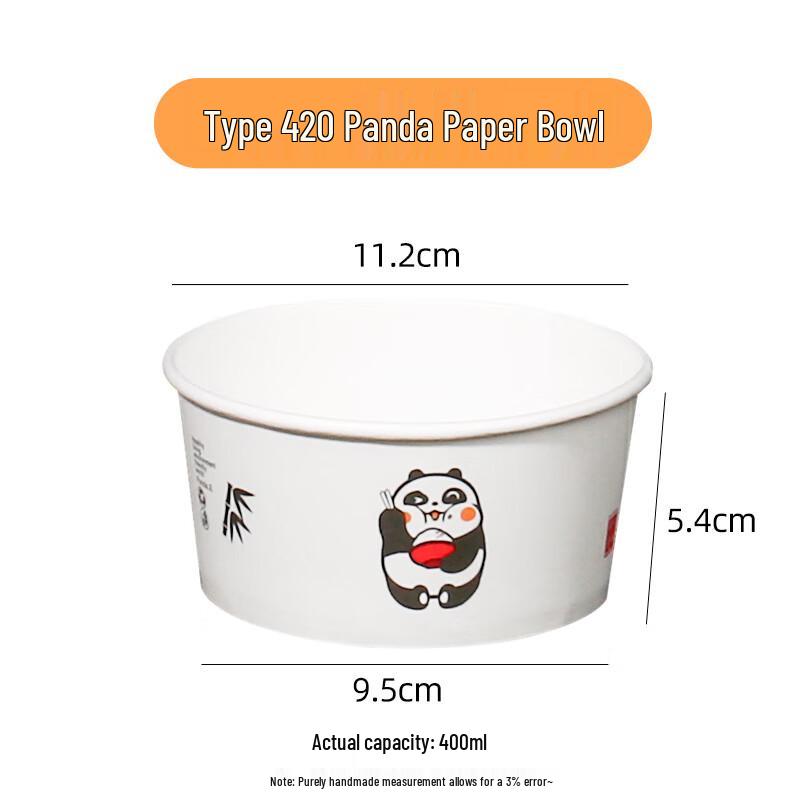 YudeFeng Thickened Disposable Panda Paper Bowls