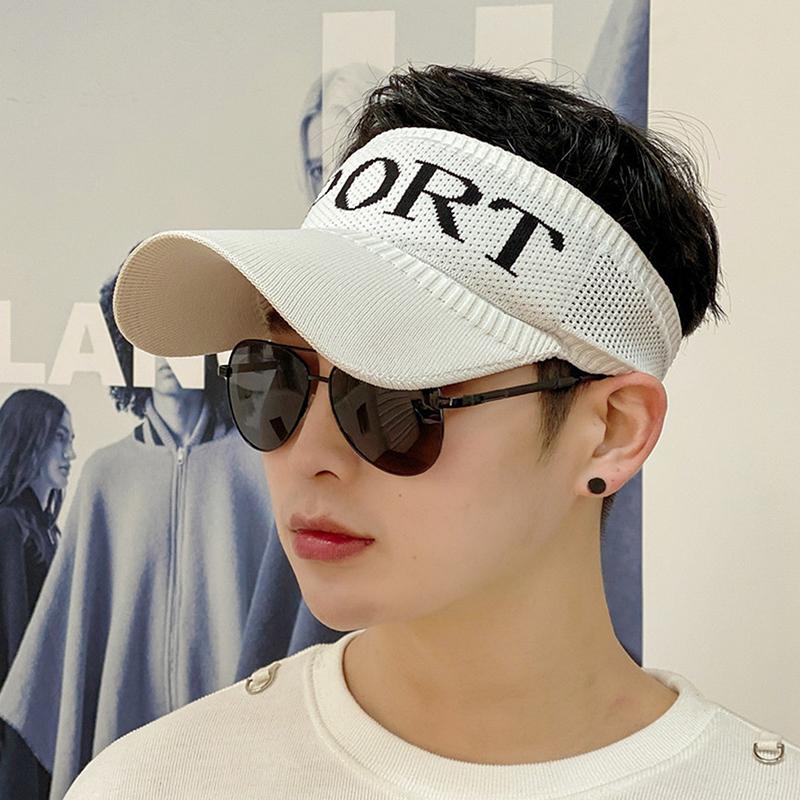 Summer Empty Top Sport Cap Brim Uv Protection Knitted Hat Breathable Sun Outdoor Hat Korean Fashion Sunshade