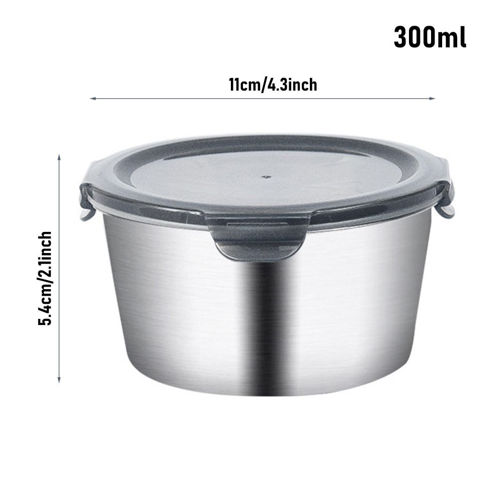 1Pcs with Lid Food Storage Box 304 Stainless Steel Refrigerator Frozen Crisper  Kitchen Accessory