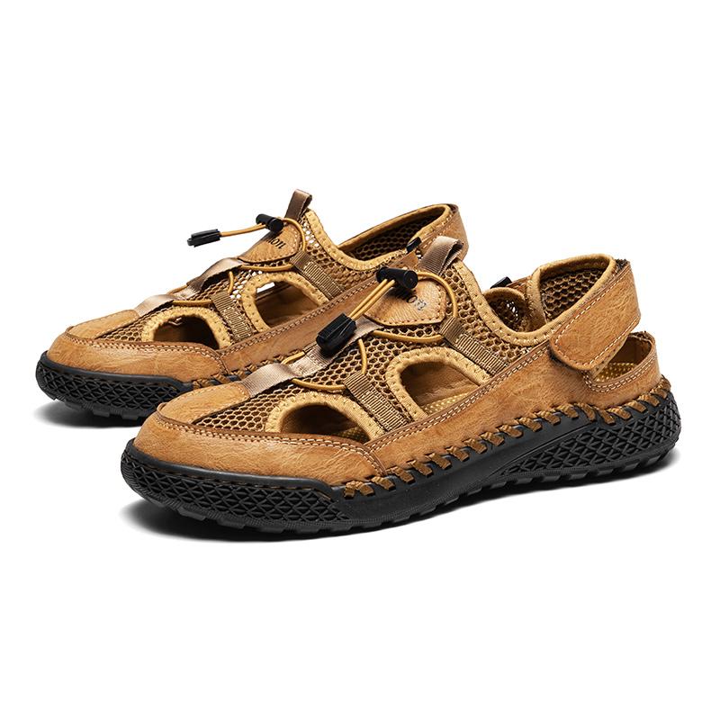 Fashion New Summer Breathable Men Sandals Fashion Roman Sandals Handmade Mesh Men Casual Shoes Platform Outdoor Men's Beach Sandals