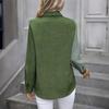 Women Long Sleeve Shirt Lapel Color Blocking Casual Tops Daily Wear Single Breasted Regular Fit