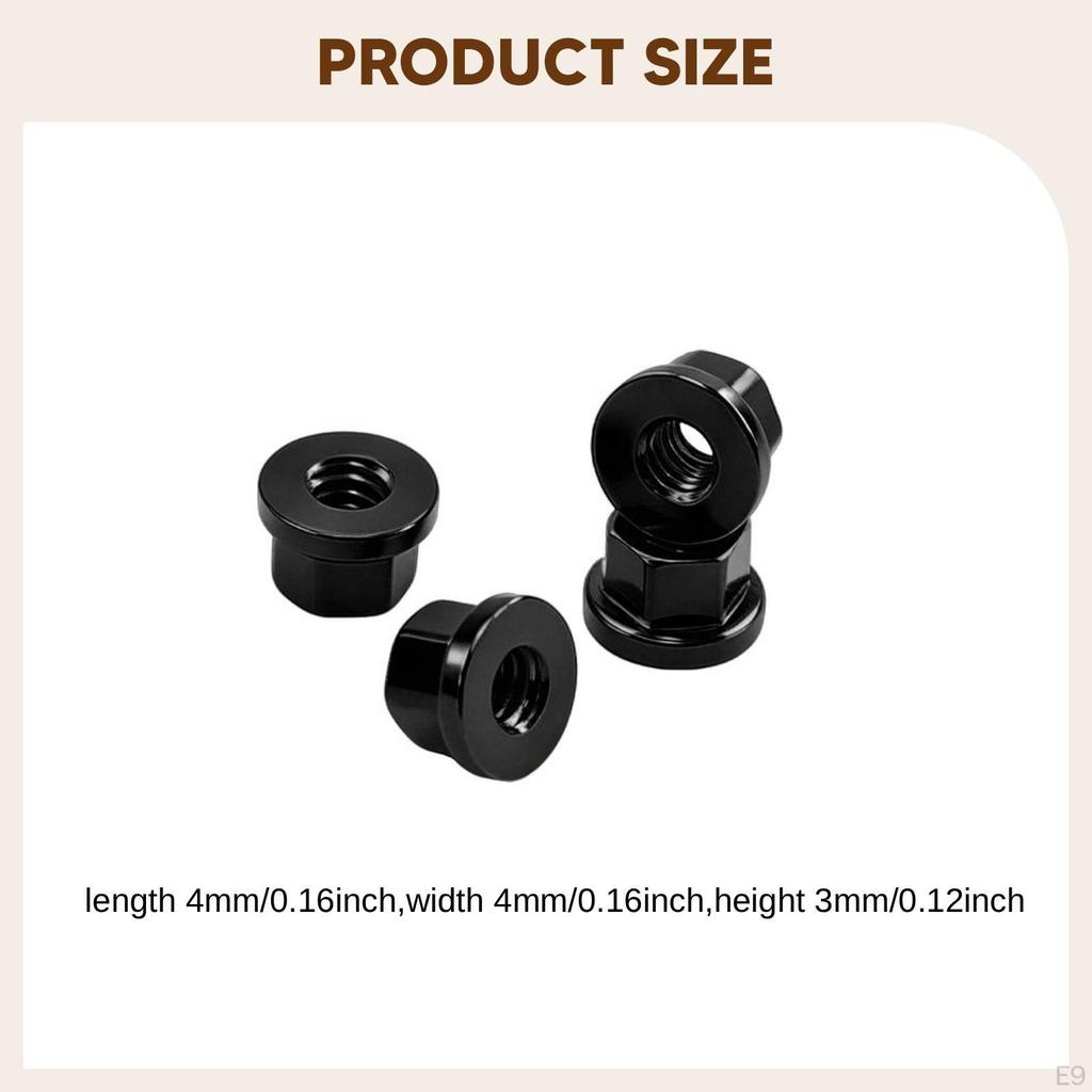 4 M2 Flange Wheel Nuts for 1/30 RC Crawler, Premium Aluminum Alloy Replacement Parts SCX30
