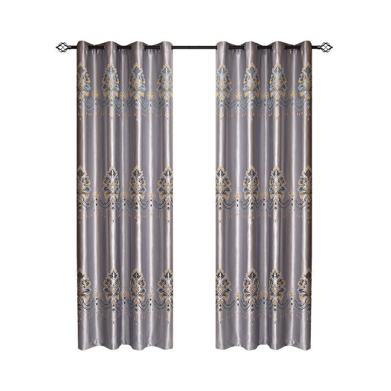 

Готовые шторы Европейские тканые жаккардовые шторы Перфорированные шторы Затемняющие шторы 140*260 серый