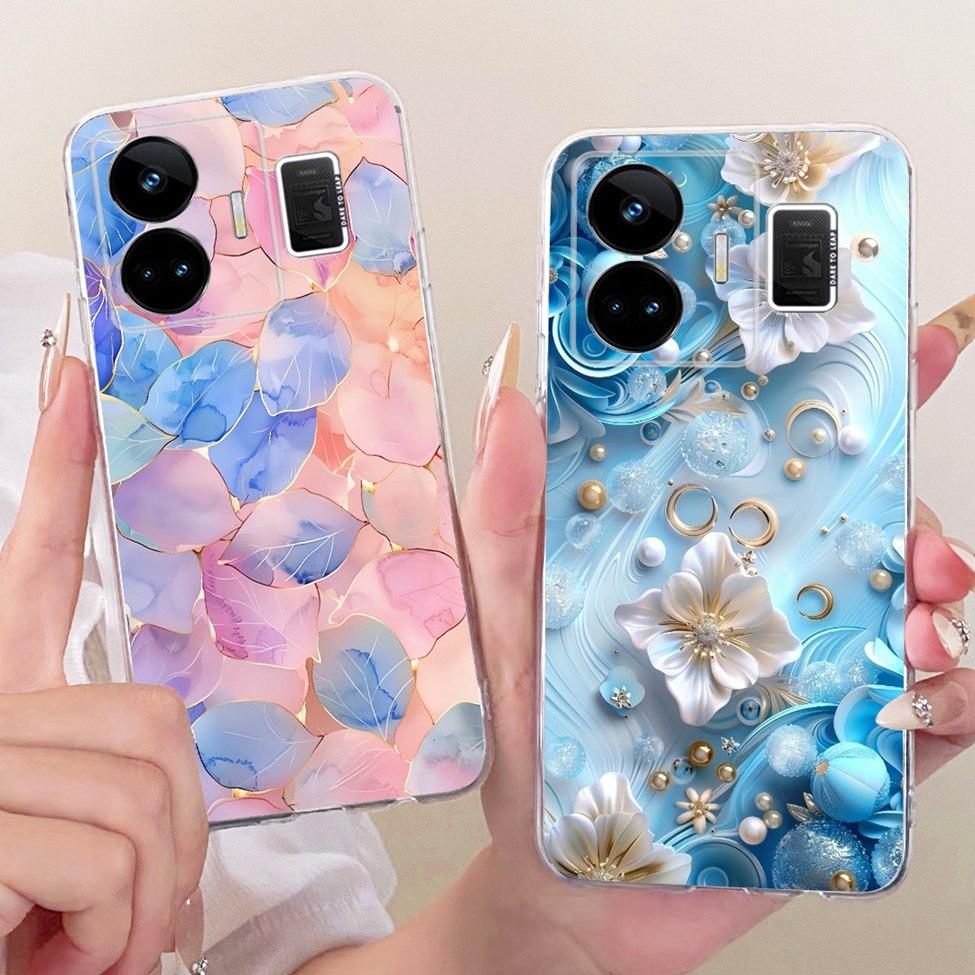 Clear For Realme GT Neo 5 Case RMX3706 Cute Cat Fashion Butterfly Funny Painted Casing For Real me GT Neo 5 Cover