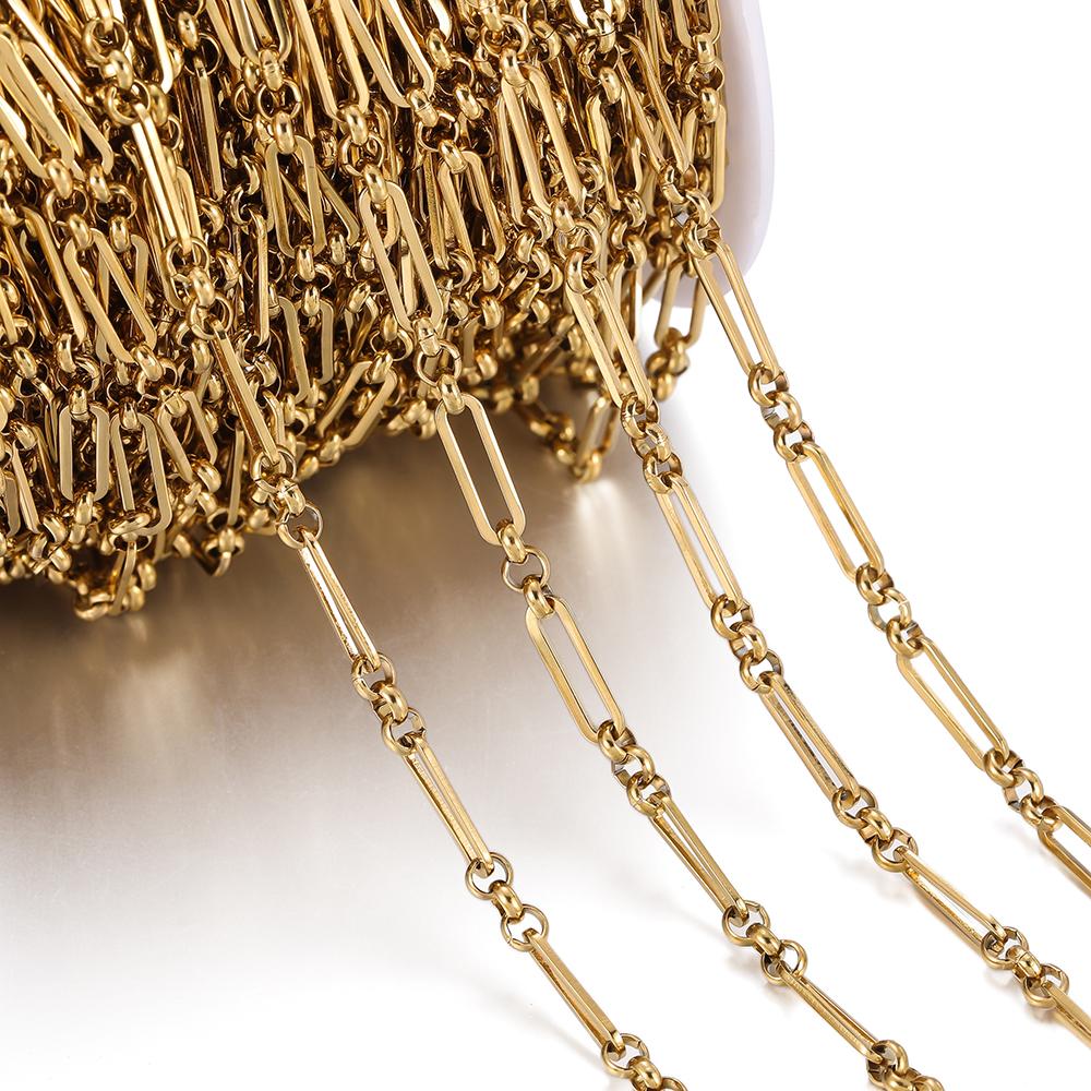 1Meter 4x14mm Stainless Steel Chain No Fade Cable Chains for Necklace Bracelet Anklet DIY Jewelry Making Component