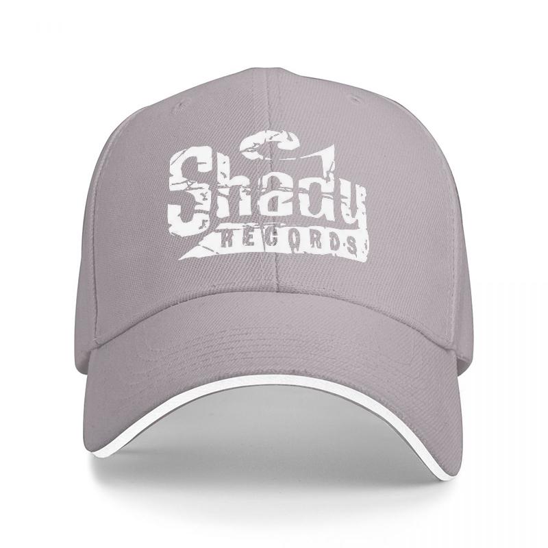 Shadow Records Logo Black Baseball Cap with White Trim and Bold Graphic Design for Music Fans and Streetwear Enthusiasts