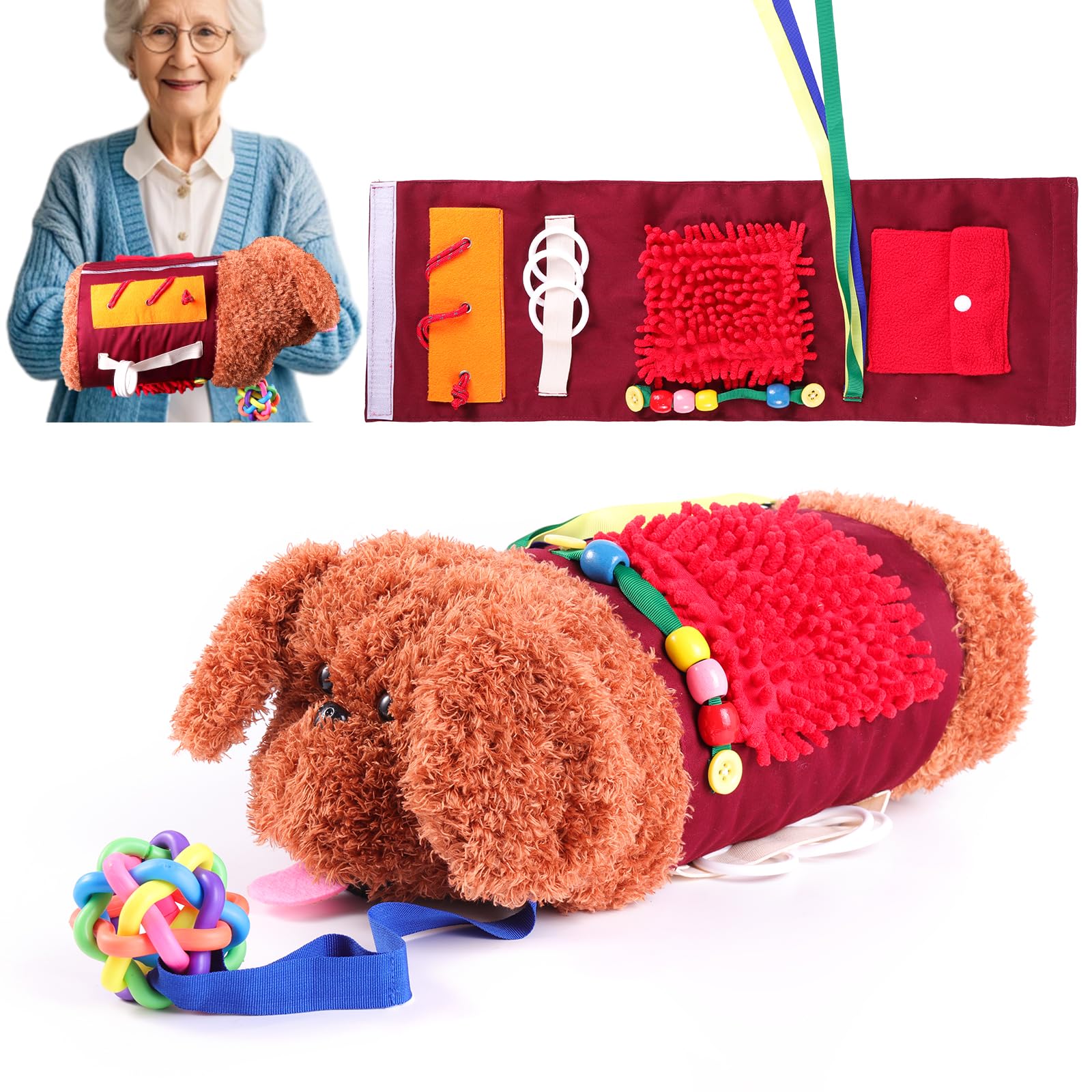 

занятая фиджет-муфта собака и фиджет-одеяло для пожилых с подарками и подарками и занятиями для пожилых с деменцией товары для и сенсорный деменции