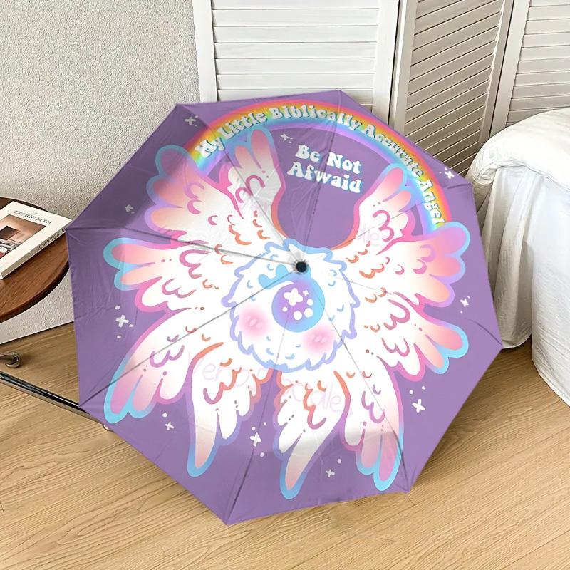 Rainbow Wings Umbrella - Automatic Opening/Closing, Outdoor Protection, Lightweight Travel Accessory, Durable Gift for All Seasons 003