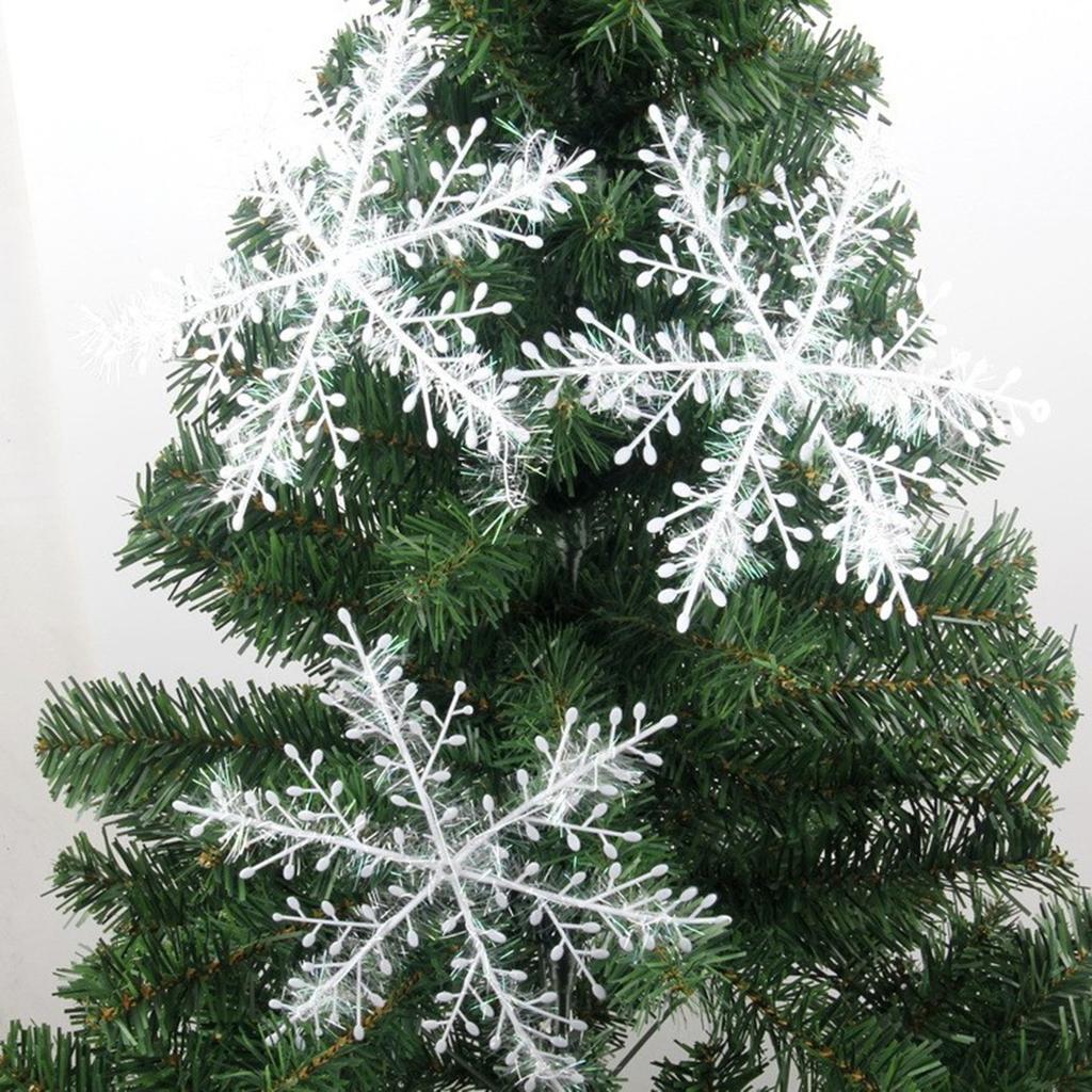 30pcs Plastic Artificial Snowflakes for Holiday Decoration Perfect for Christmas Tree Ornaments and Festive Events
